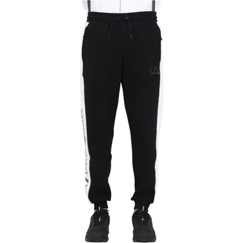 Sweatpants, male, , Size: M Mens Side Stripe Pants - Emporio Armani EA7 - Modalova