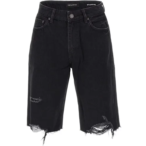 Schwarze Shorts , Damen, Größe: W24 - Purple Brand - Modalova