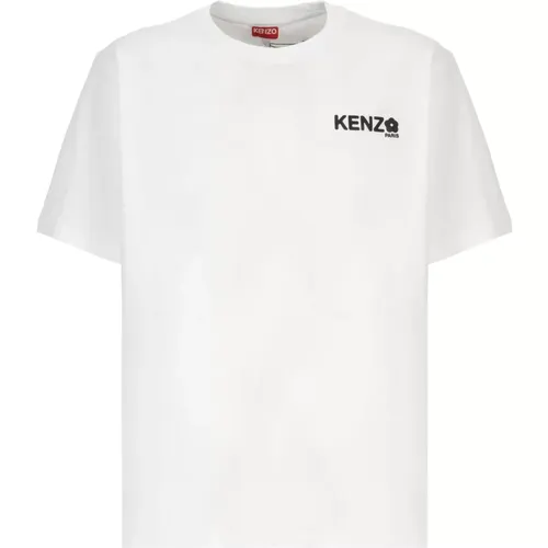 Weißes Blumenprint T-shirt , Herren, Größe: S - Kenzo - Modalova