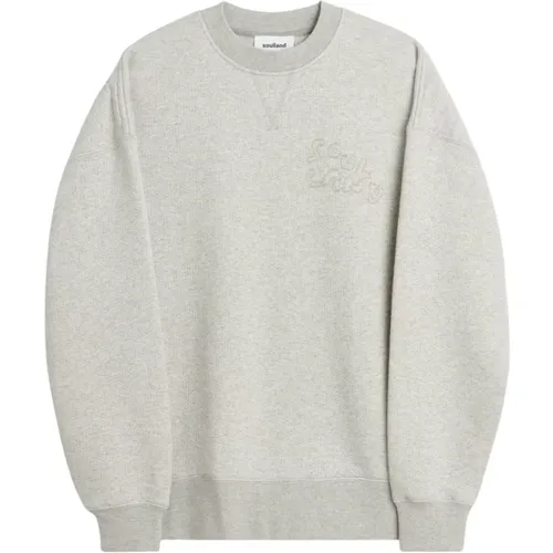 Grau Melange Rundhals Sweatshirt - Soulland - Modalova