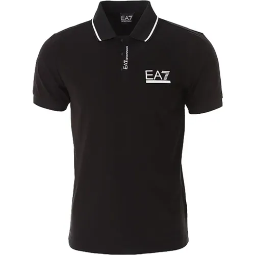 Stretch Pique Polo Shirt , male, Sizes: L - Emporio Armani EA7 - Modalova