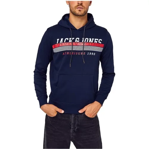 Hoodies, male, , Size: S Hooded Sweatshirt with Logo Detail - jack & jones - Modalova