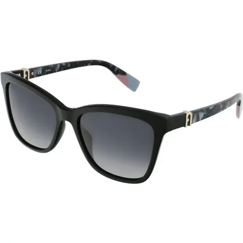 Schwarze Acetat Damen Sonnenbrille mit Grauglas - Furla - Modalova