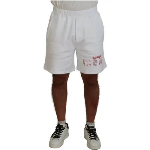 Weiße Casual Bermuda Shorts Hergestellt in Italien , Herren, Größe: M - Dsquared2 - Modalova