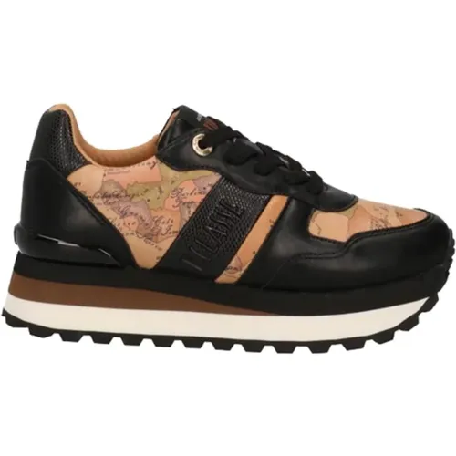 Schwarze Sneakers mit Geo Classic Print - Alviero Martini 1a Classe - Modalova