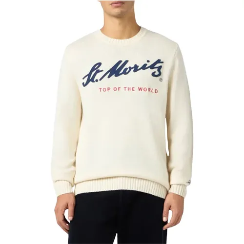 Weißer Pullover Bombardino Après Ski Stickerei , Herren, Größe: XL - MC2 Saint Barth - Modalova