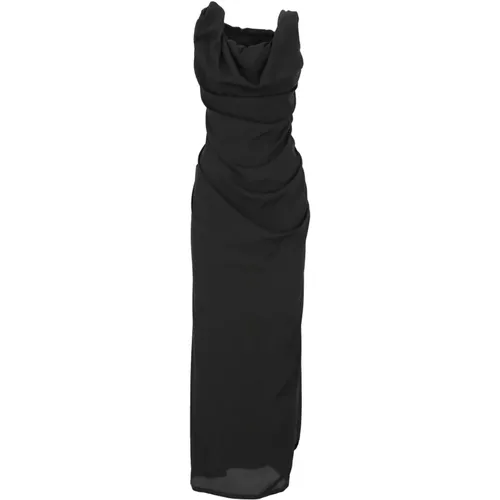 Schwarzes ärmelloses Kleid mit Vordere Drapierung - Vivienne Westwood - Modalova