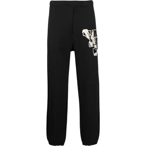 Sweatpants, male, , Size: S Cotton Joggers with Logo Print - Y-3 - Modalova