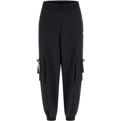 Schwarze Cargo Hose Athleisure Stil , Damen, Größe: L - Guess - Modalova