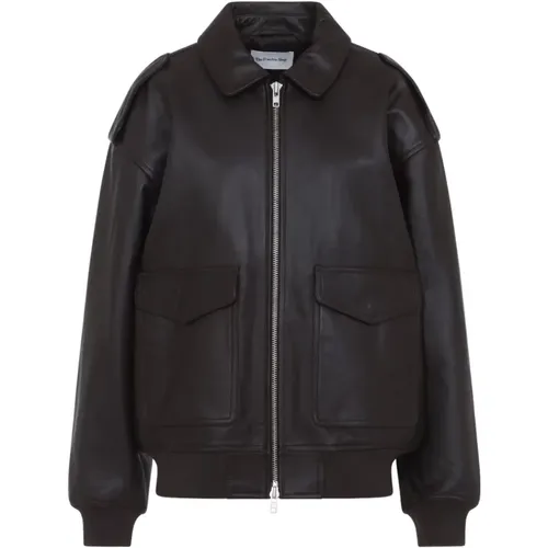 Leather Jackets, female, , Size: S Viper Leather Jacket - The Frankie Shop - Modalova