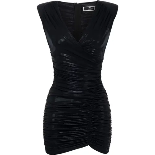 Metallisches Jersey-Minikleid mit strukturierten Schultern,Dresses - Elisabetta Franchi - Modalova