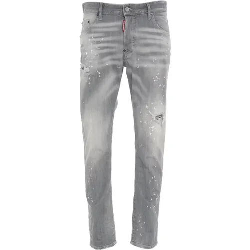 Destroyed Jeans with Logo Tag , male, Sizes: L, XL, M, 2XL, S - Dsquared2 - Modalova