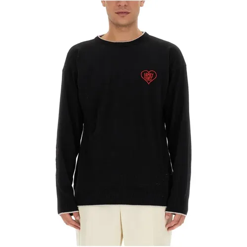 Logo Jersey Regular Fit Pullover , Herren, Größe: S - FAMILY FIRST - Modalova