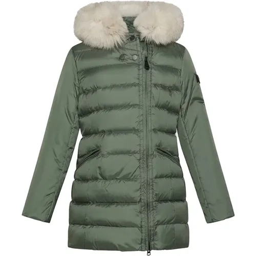 Winter Jackets, unisex, , Size: 14 Y Elegant Fox Fur Collar Puffer Jacket - Peuterey - Modalova