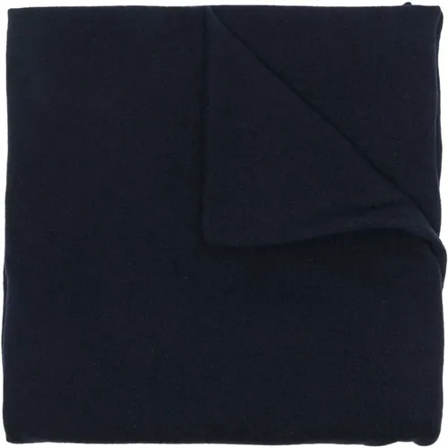 Mitternachtsblaues Cashmere Logo-Patch Schal - Jil Sander - Modalova