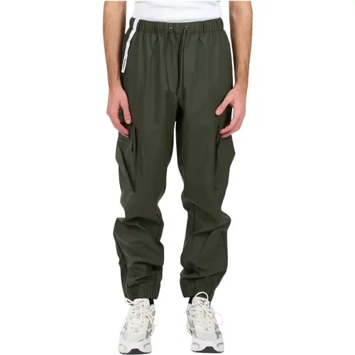 Straight Trousers, male, , Size: XL Utility Cargo Pants with Elastic Waist - Rains - Modalova