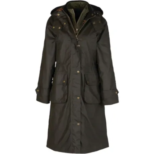 Gewachste Parka mit abnehmbarer Kapuze und gestepptem Futter , Damen, Größe: XS - Barbour - Modalova