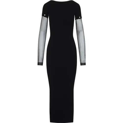 Maxi Dresses, female, , Size: M Sheer Sleeve Maxi Dress - SPORTMAX - Modalova