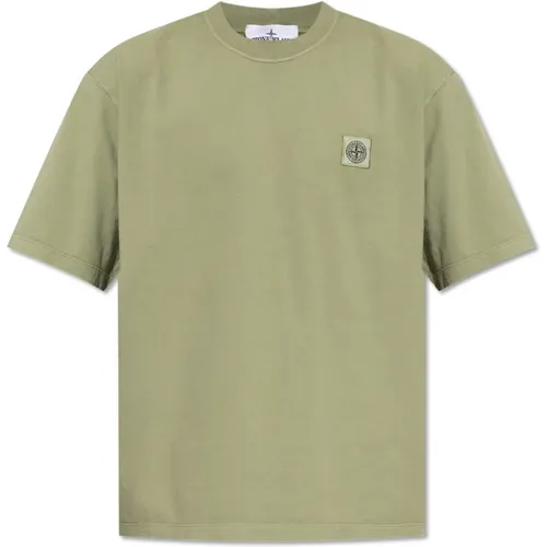 T-Shirts, male, , Size: L T-shirt with logo - Stone Island - Modalova