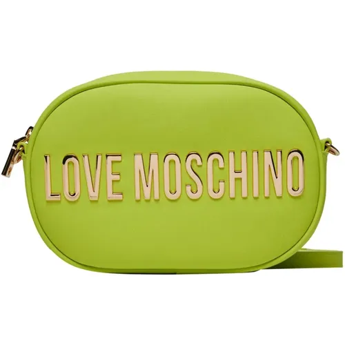 Fluoreszierende Grüne Synthetische Schultertasche - Love Moschino - Modalova