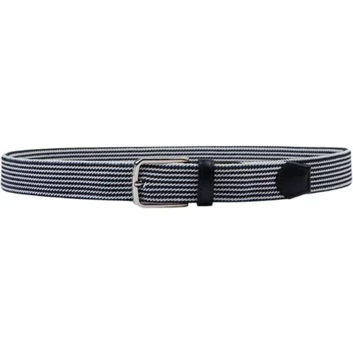 Belts, male, , Size: 105 CM Cintura elastica intrecciata con rifiniture in pelle - PAUL & SHARK - Modalova