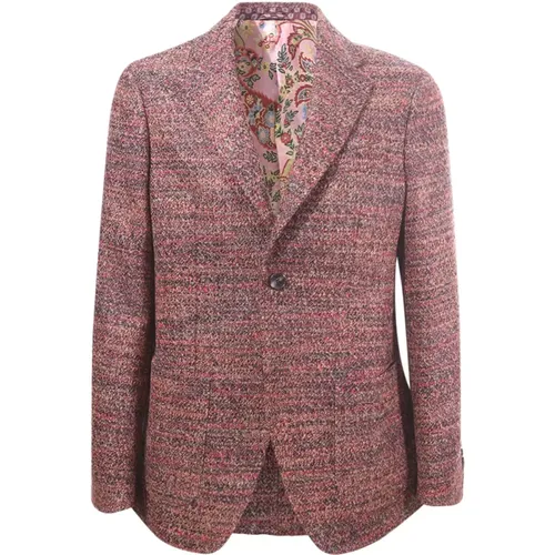 Blazers, male, , Size: L Bordeaux Wool Jacket, Regular Fit, Made in Italy - ETRO - Modalova