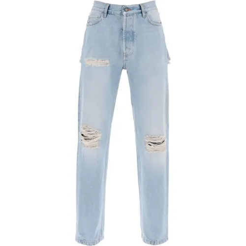 Vintage Gewaschene Denim Jeans mit Rissen und Ausschnitten , Damen, Größe: W28 - Darkpark - Modalova