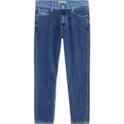 Verwaschene Straight Fit Jeans mit Sternen-Grafik , Herren, Größe: W28 - Tommy Hilfiger - Modalova