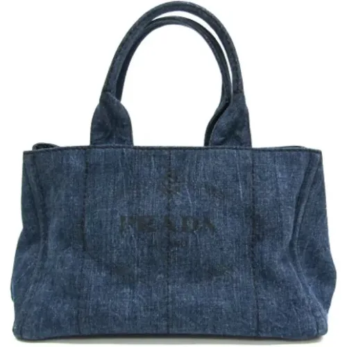 Pre-owned Tote Bags, female, , Size: ONE SIZE Pre-owned Denim prada-bags - Prada Vintage - Modalova