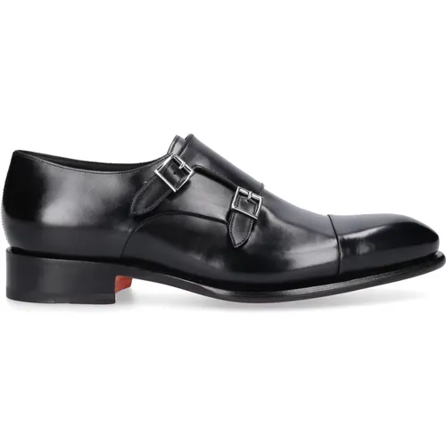 Monk Shoes in Calf Leather , male, Sizes: 9 1/2 UK - Santoni - Modalova