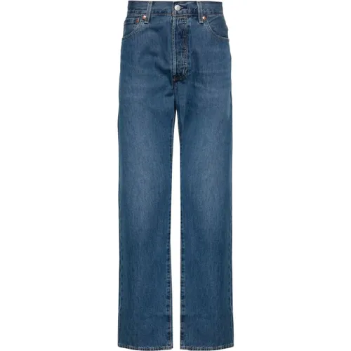 Levi's, Blaue Denim Jeans mit Whiskering-Effekt , Herren, Größe: W30 - Levis - Modalova