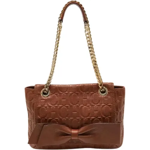Pre-owned Leather handbags , female, Sizes: ONE SIZE - Carolina Herrera Pre-owned - Modalova