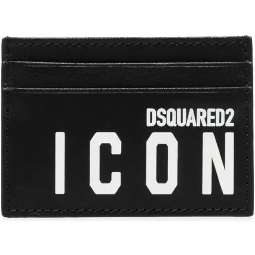 Wallets & Cardholders, male, , Size: ONE SIZE Icon Credit Card Holder - Dsquared2 - Modalova