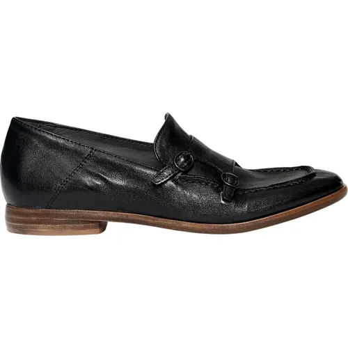 Leather Moccasins with Double Buckle Detailing , female, Sizes: 7 UK, 3 UK, 6 UK - Hundred100 - Modalova