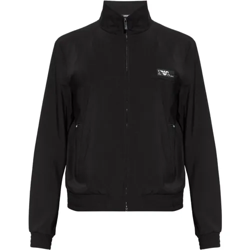 Schwarze Jacke mit Logo , Herren, Größe: 3XL - Emporio Armani - Modalova
