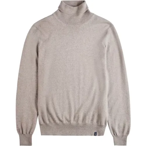 Turtlenecks, male, , Size: XL Natural Turtleneck Wool Knit Sweater - Fay - Modalova