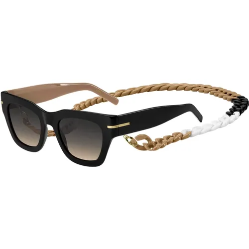 Sunglasses, female, , Size: 51 MM Chain Sunglasses Beige/Brown Shaded - HUGO - Modalova