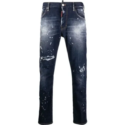 Zerrissene Slim-Fit Jeans , Herren, Größe: XL - Dsquared2 - Modalova