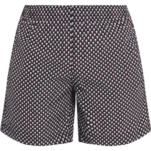 Beachwear, male, , Size: S Skull Logo Swim Shorts - alexander mcqueen - Modalova