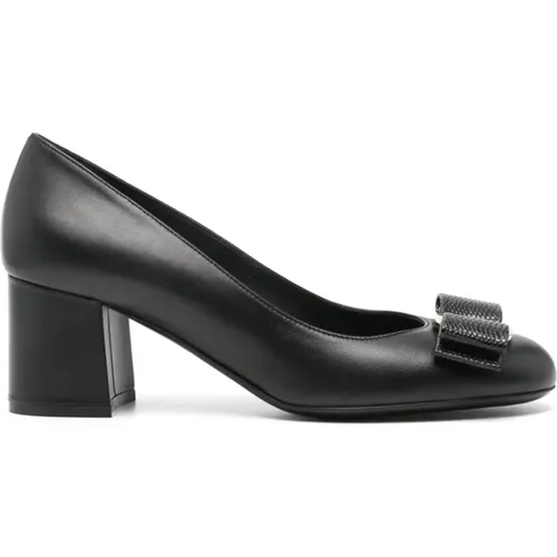 Heel Pumps with Bow Detail , female, Sizes: 2 1/2 UK - Salvatore Ferragamo - Modalova