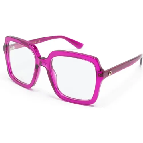 Rosa Optische Brille Stilvoll und vielseitig , Damen, Größe: 55 MM - Gucci - Modalova