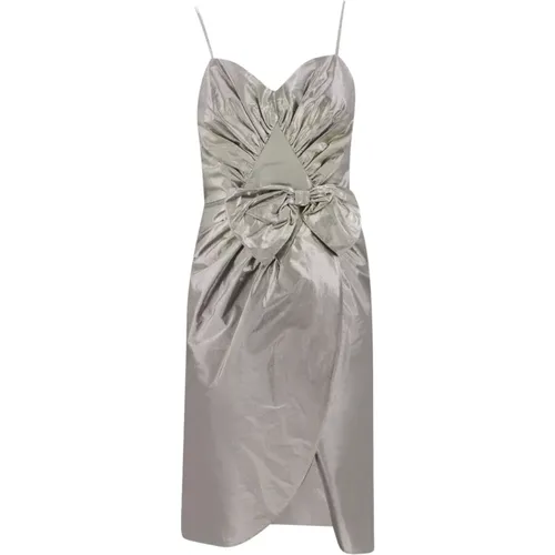 Silver Laminted Cotton Dress Ss23 , female, Sizes: S - Maison Margiela - Modalova
