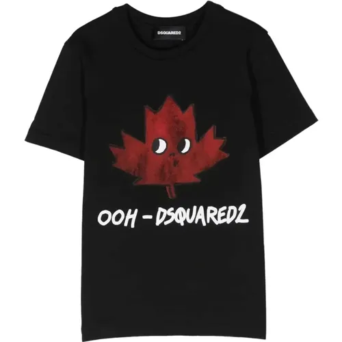 Kinder T-Shirt mit Ahornblatt-Print - Dsquared2 - Modalova