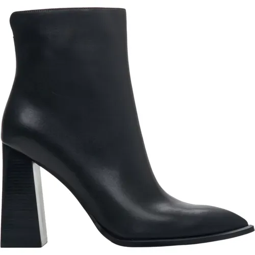 Schwarze Leder-Stiefeletten für Damen mit Blockabsatz Er00114231 , Damen, Größe: 36 EU - Estro - Modalova