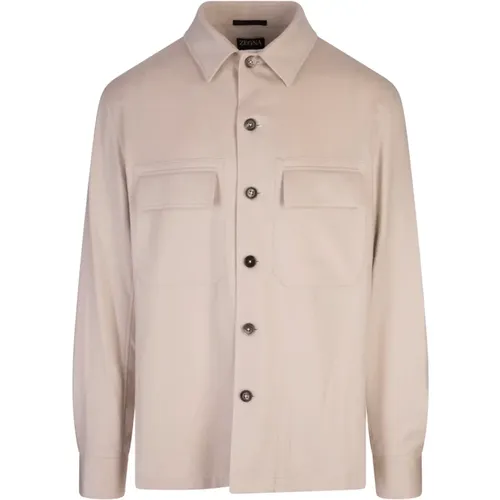 Weiße Alba Cashmere Overshirt - Ermenegildo Zegna - Modalova