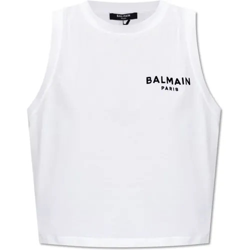 Crop-Oversize-T-Shirt Balmain - Balmain - Modalova