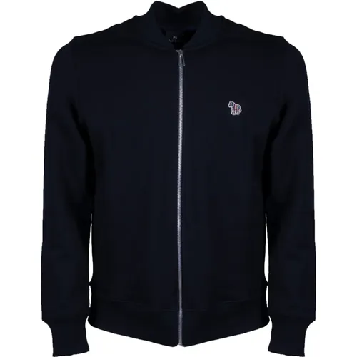 Zip-throughs, male, , Size: XL Black Zebra Logo Bomber Jacket - PS By Paul Smith - Modalova