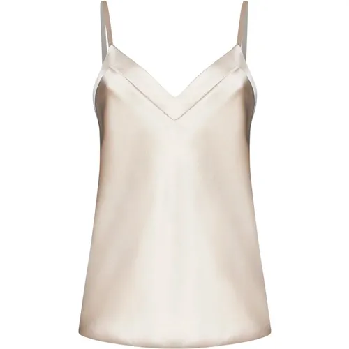 Elegantes Weißes Top , Damen, Größe: L - Blanca Vita - Modalova