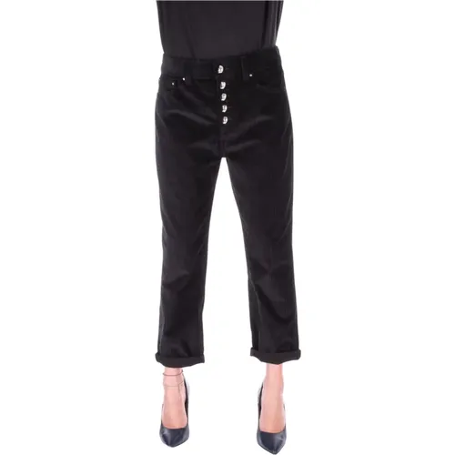 Damen Straight Hose mit Logo Dondup - Dondup - Modalova