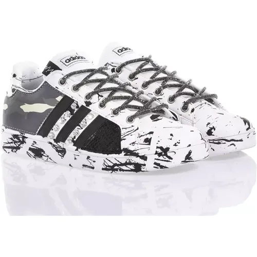 Handmade Camo Sneakers for Women , male, Sizes: 12 UK, 4 UK, 3 1/3 UK, 10 UK, 4 2/3 UK, 2 2/3 UK, 7 1/3 UK, 1 UK, 8 2/3 UK, 6 UK, 5 1/3 UK, 6 2/3 UK, - Adidas - Modalova